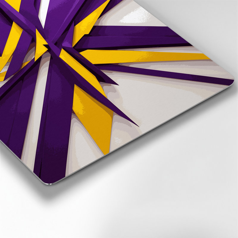 «Geometric Abstraction 38», art mural en métal mauve, H 12 po x l 18 po