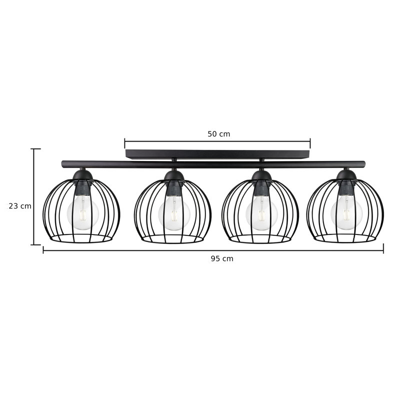 Andrekia Flush Mount, Black, White