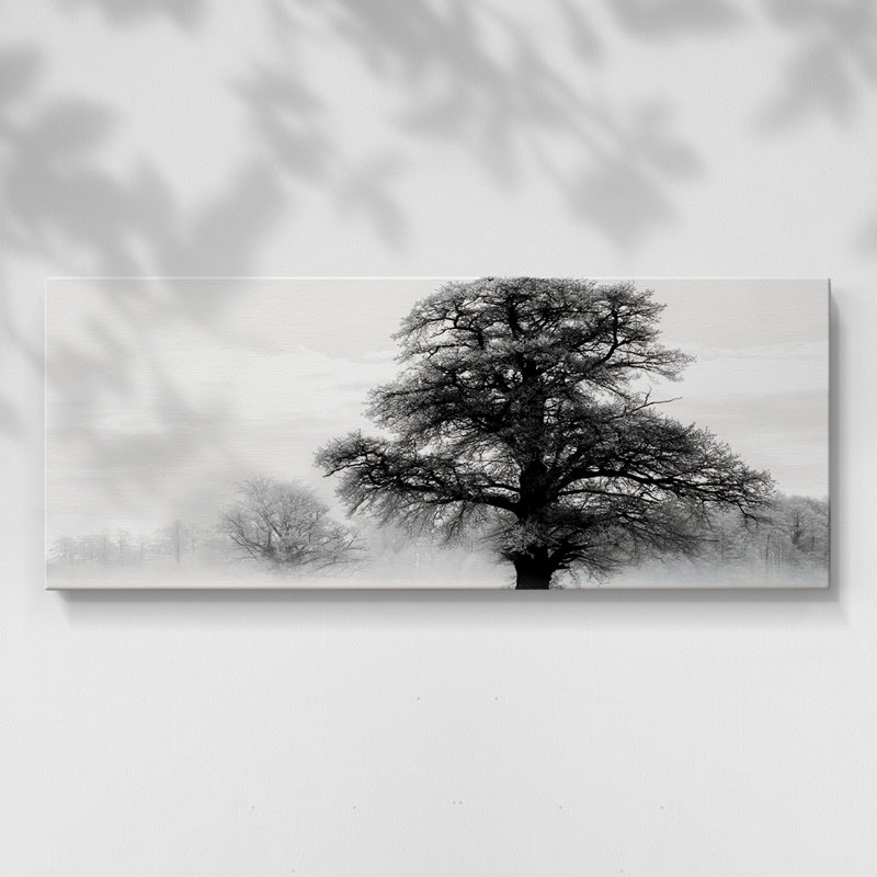 Inky Trees - Toile tendue avec châssis - Prêt à accrocher, H 12 po x l 30 po