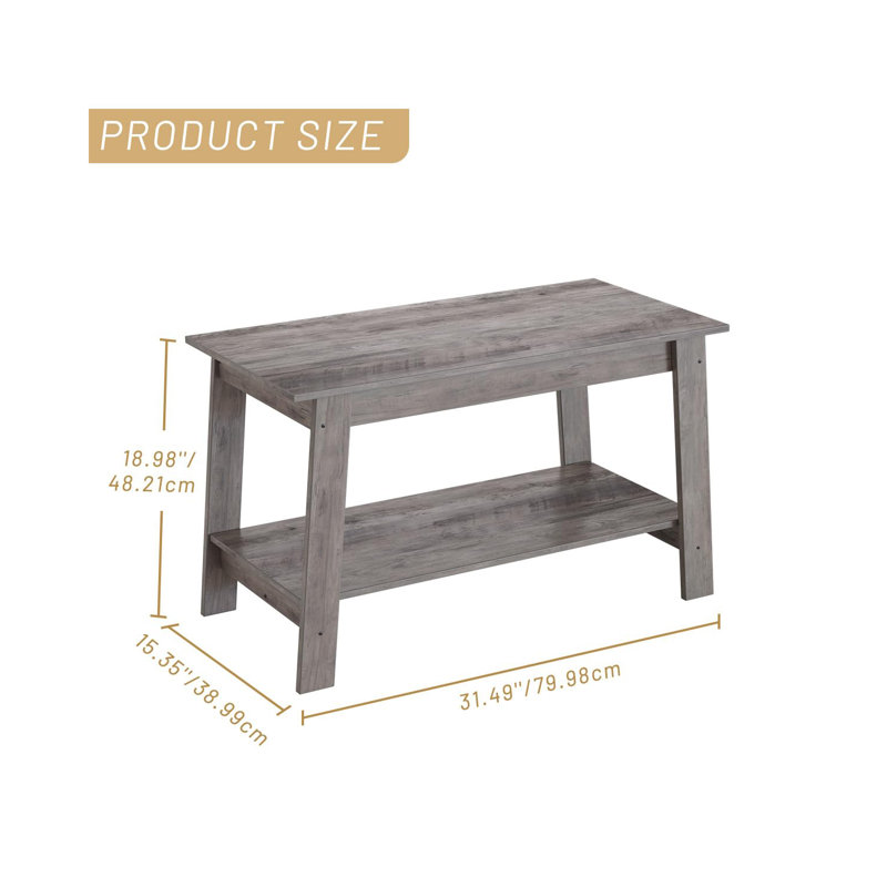 Coffee Table with Storage, Grey