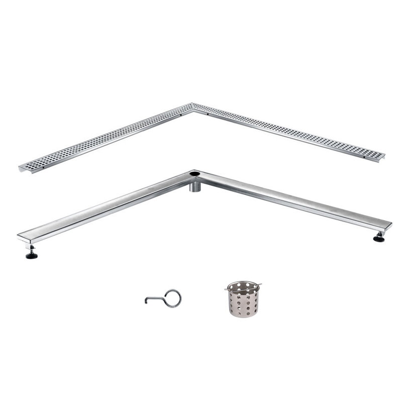 Brisbane River Series Wall Corner Stainless Steel Floor Shower Drain 