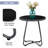 All-Weather Outdoor Round Side Table, Tempered Glass Top Patio End Table With Adjustable Feet, Small Coffee Table For Garden, Pool, Balcony