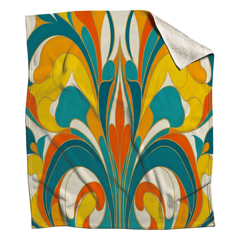 Colorful Abstract Art Blankets, 60in W x 80in H