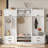  4-in-1 Detachable Snow White Hall Tree, Multi-Functional Coat Rack with Storage Drawers, Cabinet and Shoe Bench for Entryway-2126190554