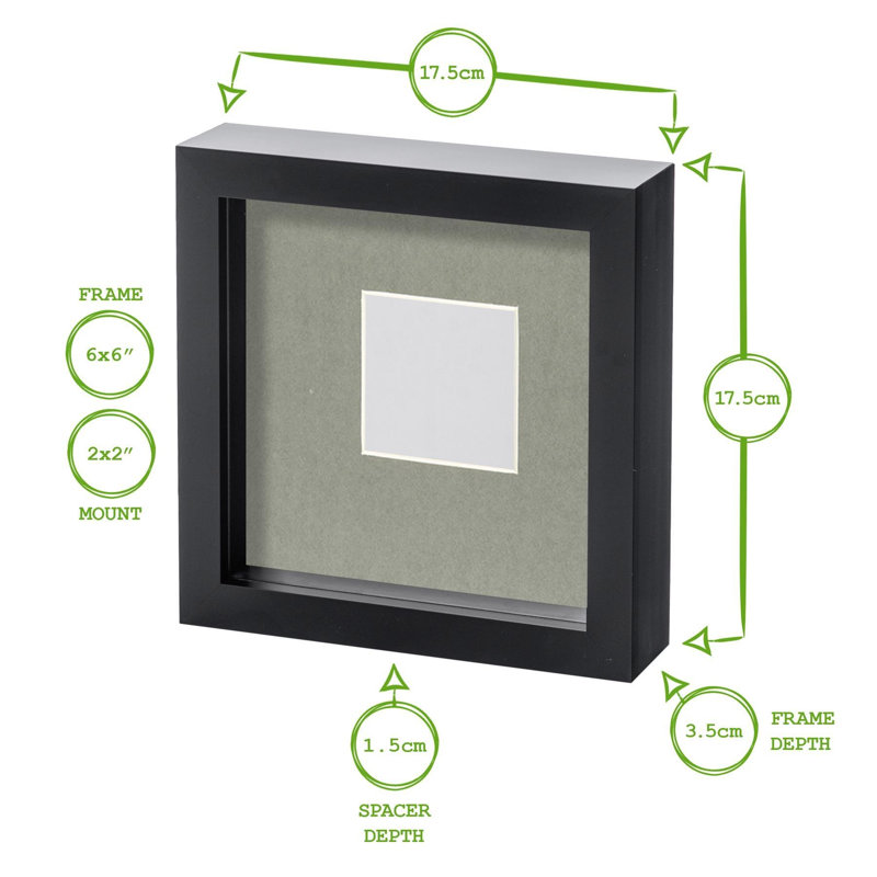 3D Box Photo Frames Mounts, 3" x 3", Ivory