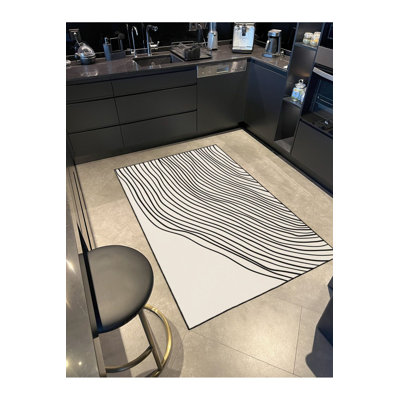 Tapis à rayures crème