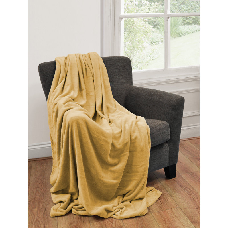 Kiomi Plain Weave / Muslin Throw Blanket, Ochre