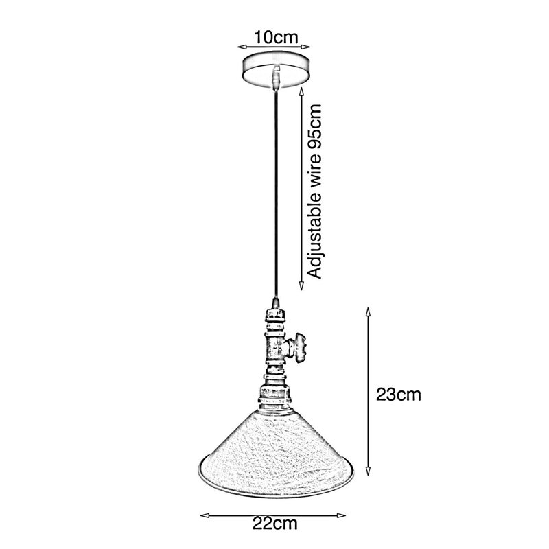 Lupton 1 - Light Cone Pendant, Brushed Silver