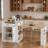 Extendable Island With Power Outlet, Drawers, Double-side Storage, And Open Shelves