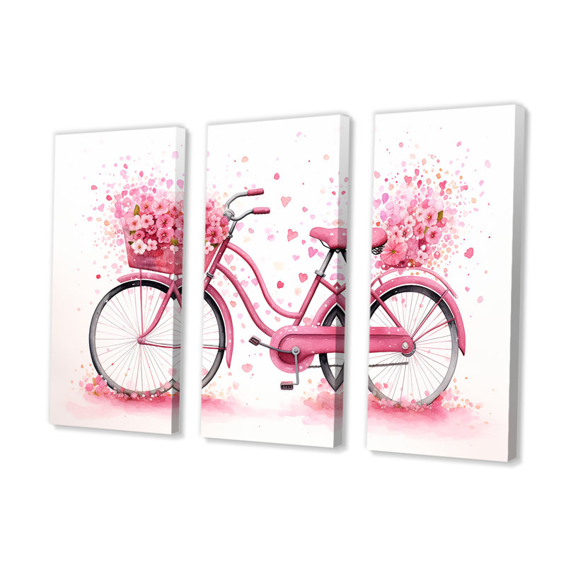 Confiserie rose bonbon - ensemble de bicyclette, H 28 po x l 36 po