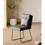 Chaise de salle à manger à dossier ultra fin en cuir italien de style minimaliste italien-112578332