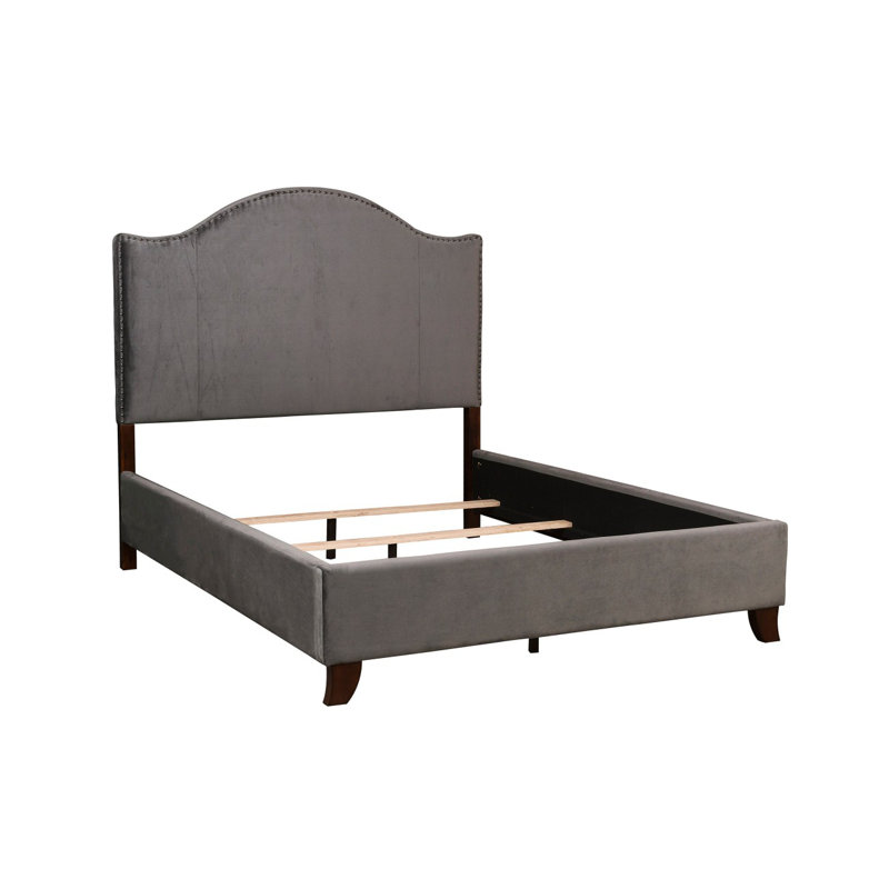 Lit tapissier en velours traditionnel, Lit double