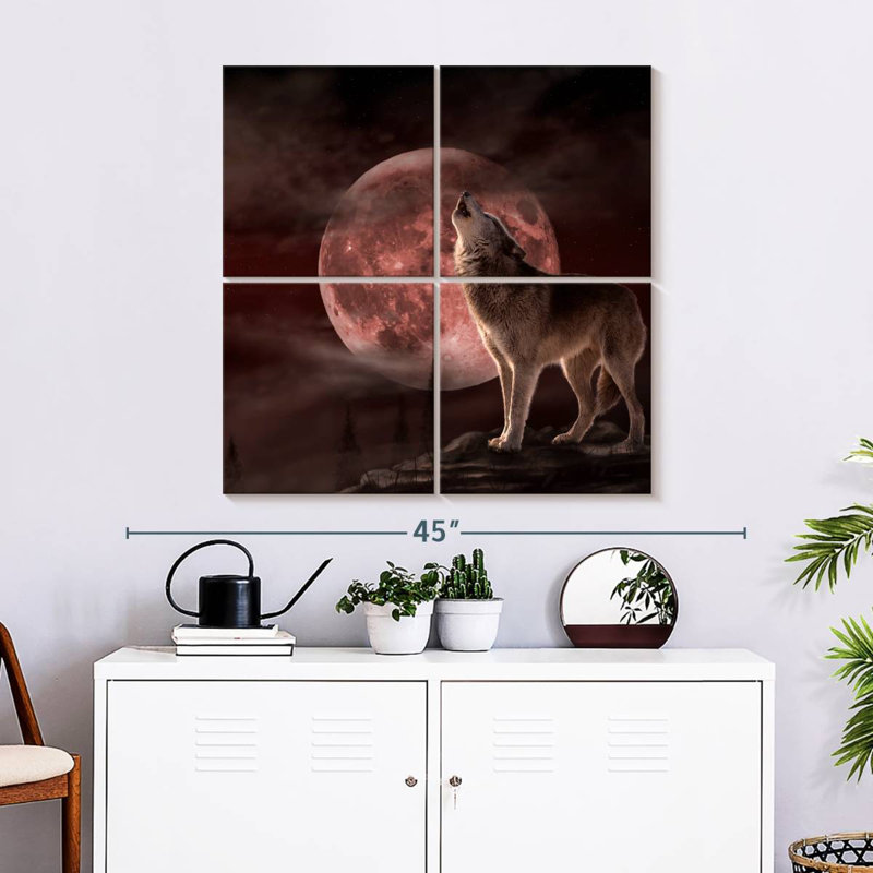 Brampt Wolf Moon Howling, 32" H x 32" W