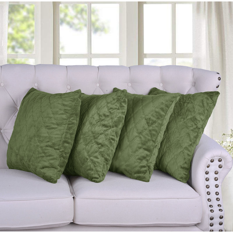 Micro Mink Throw Pillow Covers, Green