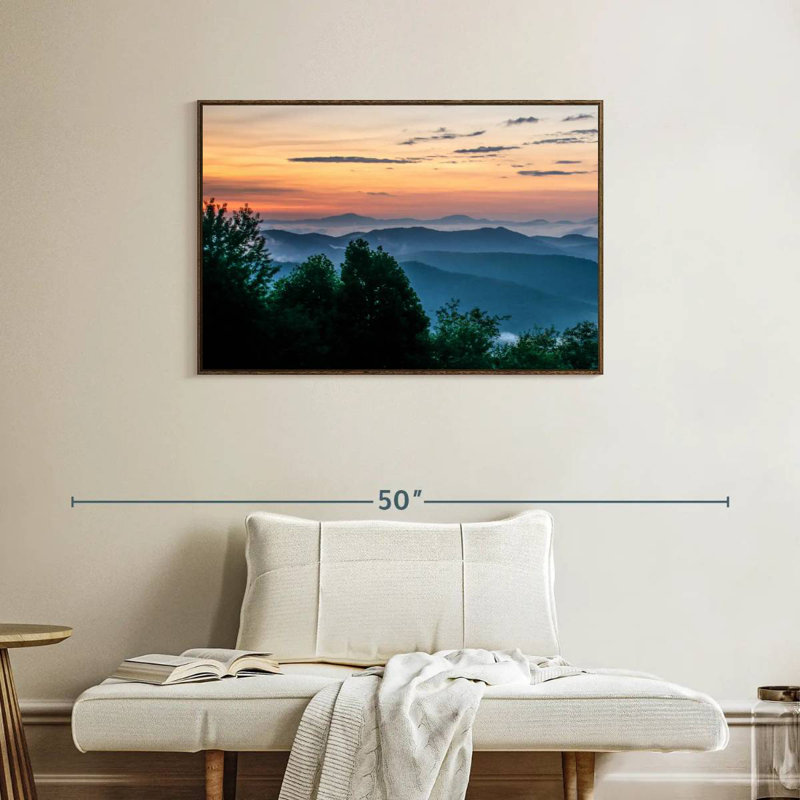 Blue Ridge, 37 po x 25 po, Cadre flottant noyer