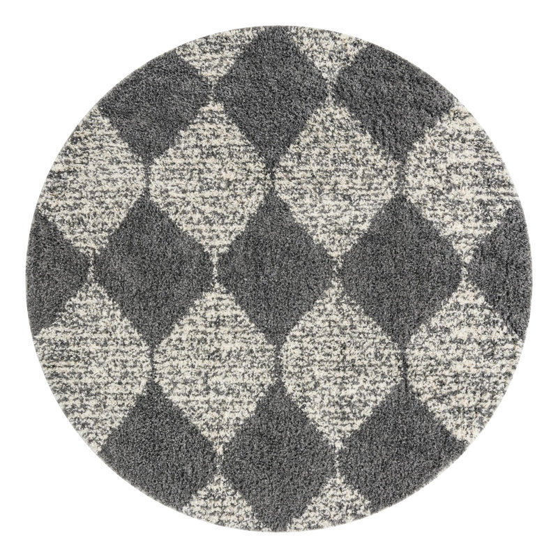 Serenity Shag Geometric Indoor Rug, Round 7'