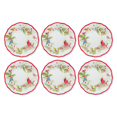 Winter Birds, 8.75" Melamine Plate S6