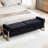 Drewes Velvet Storage Bench for Bedroom End of Bed with Double Lids,Gold Legs-410114513