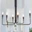 Grand lustre campagnard à 5 lumières pour salle à manger