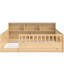 Lit de plancher à structure double en pin avec garde-corps élevés, rangement latéral et structure stable pour la chambre à coucher-2142949478-2142949483