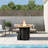 30 Inch Outdoor Round Propane Fire Pit Table, 50,000 BTU Iron Gas Fire Pit with Lid, w/Glass Stones & Rain Cover