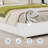 Twin Size White Corduroy Upholstered Cloud Low Platform Bed Frame Without Headboard  Wood Legs No Box Spring Needed Never Squeak Easy Assembly-1386307782-1386307783