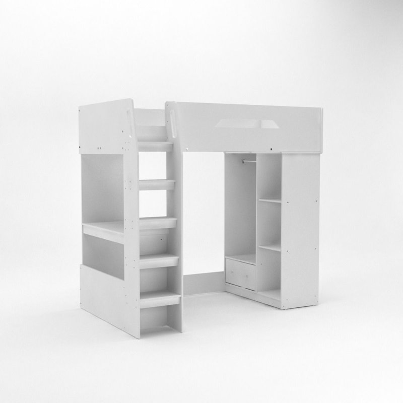 Isenberg High Sleepers with Storage Included with Desk Included