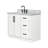   Kayleigh 43 Inch Left Offset Single Rectangle Sink Bathroom Vanity with Carrara White Marble Countertop 1.5 Inch in White-1171982391-1171982536