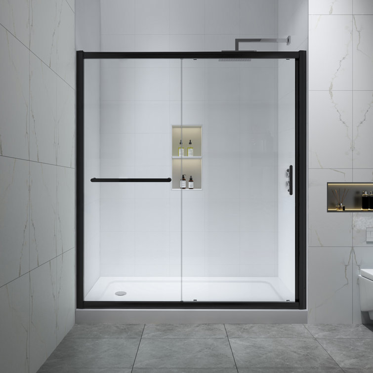 72" W x 72" H Single Sliding Aluminum Framed Shower Door with Heat Soaking Process and Protective Coating Treatment