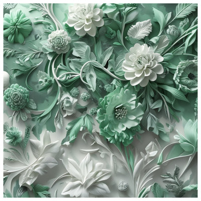 Green  Floral Arrangement Comforter
