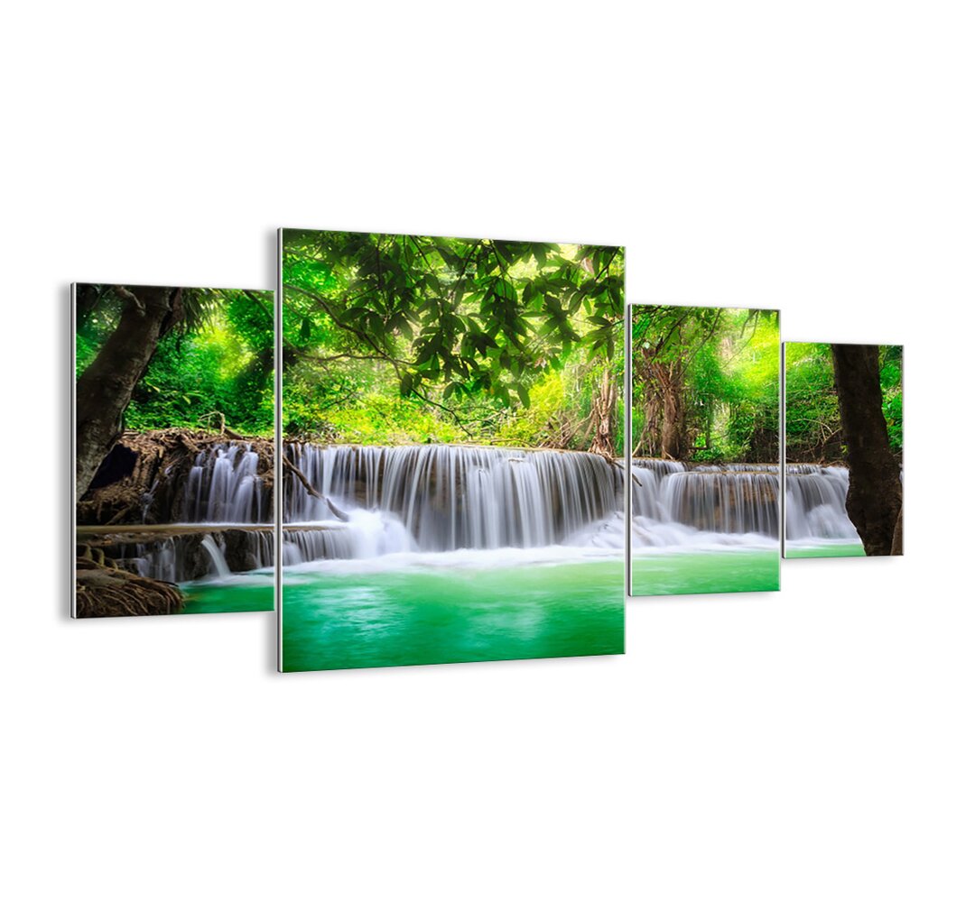 4-tlg. Glasbilder-Set - Fotografie „Green Cascade”