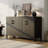 Mirod Farmhouse Style 4-Door Cabinet, Accent Cabinet with Metal Handles-1703376386