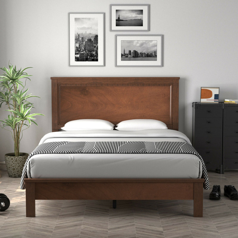 Base de lit Algene, Noyer, Grand
