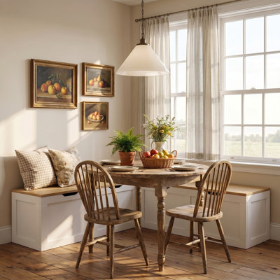 Banc de coin-repas en forme de L de 63 po, banc de coin de rangement modulaire sans dossier pour salle à manger, vestibule, vestibule, assemblage facile