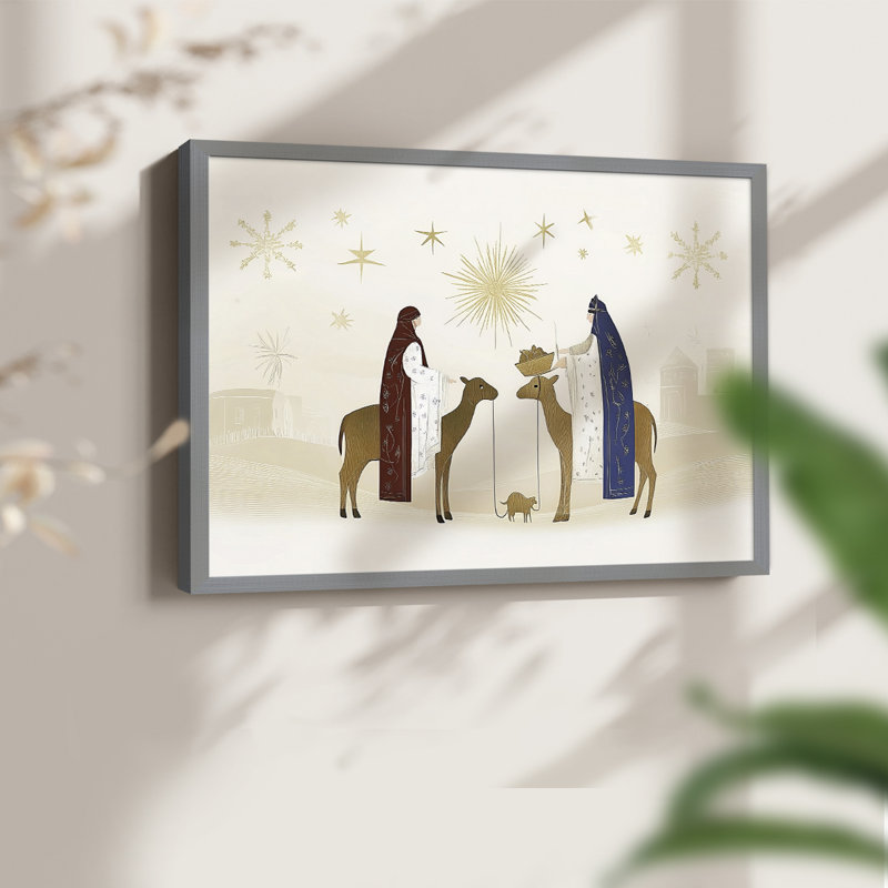 Art de Noël - CCxxxx - reproduction encadrée, H 22 po x l 28 po, Gris