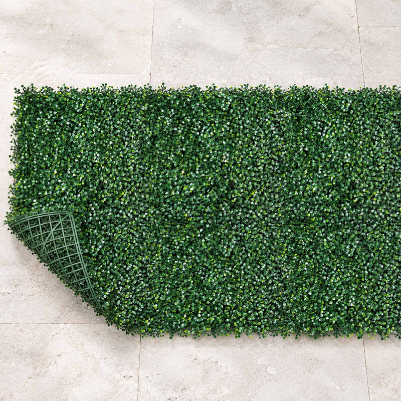 Artificial Boxwood Grass Wall Roll, Faux Green Hedge Panel for Privacy Fence