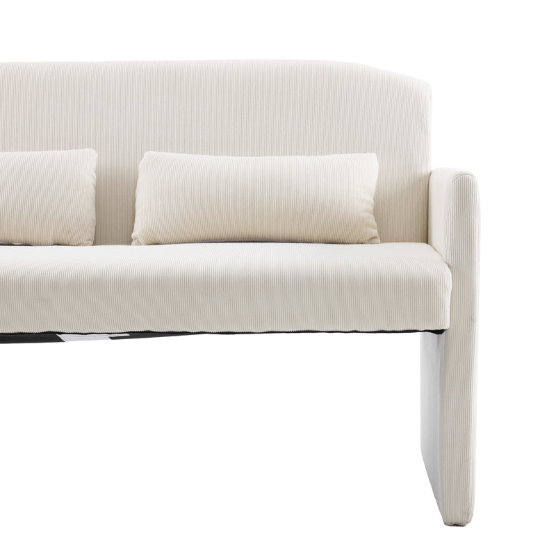Loveseat With Throw Pillow, Ivory