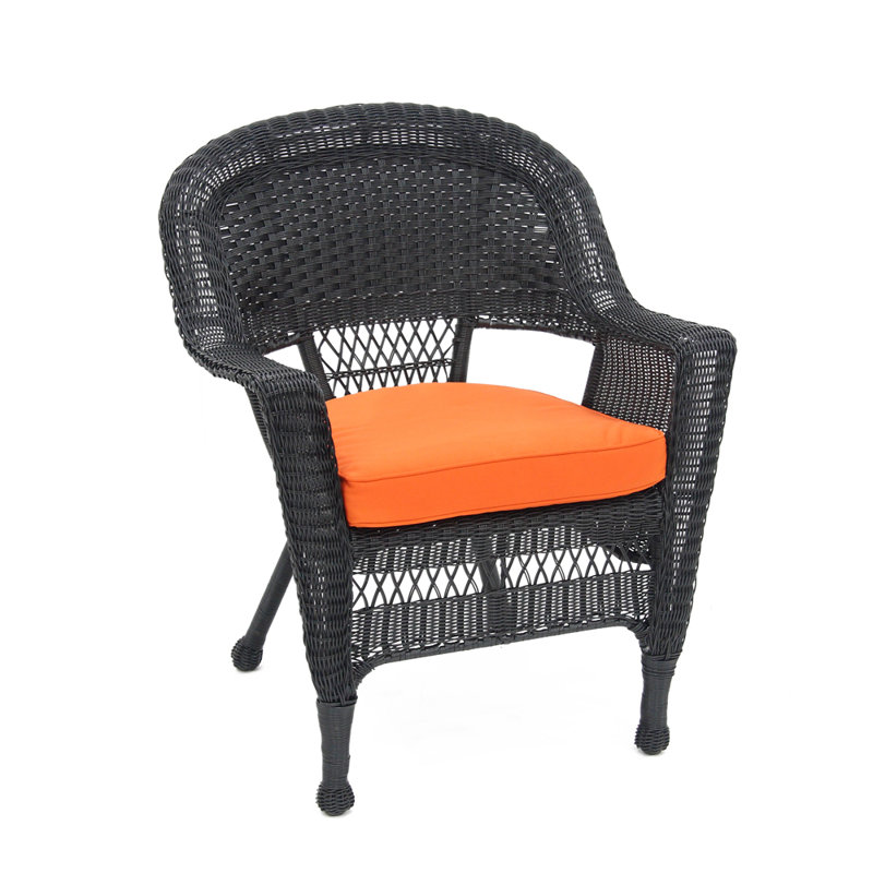Arliss Steel Outdoor Lounge Chair, Orange, Black