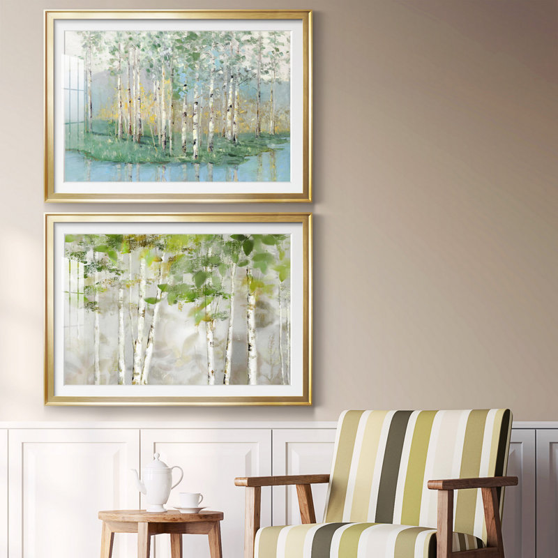 Birch Reflections Revisité - 2 pièces, Or, H 26,5 po x l 73 po x P 1,5 po