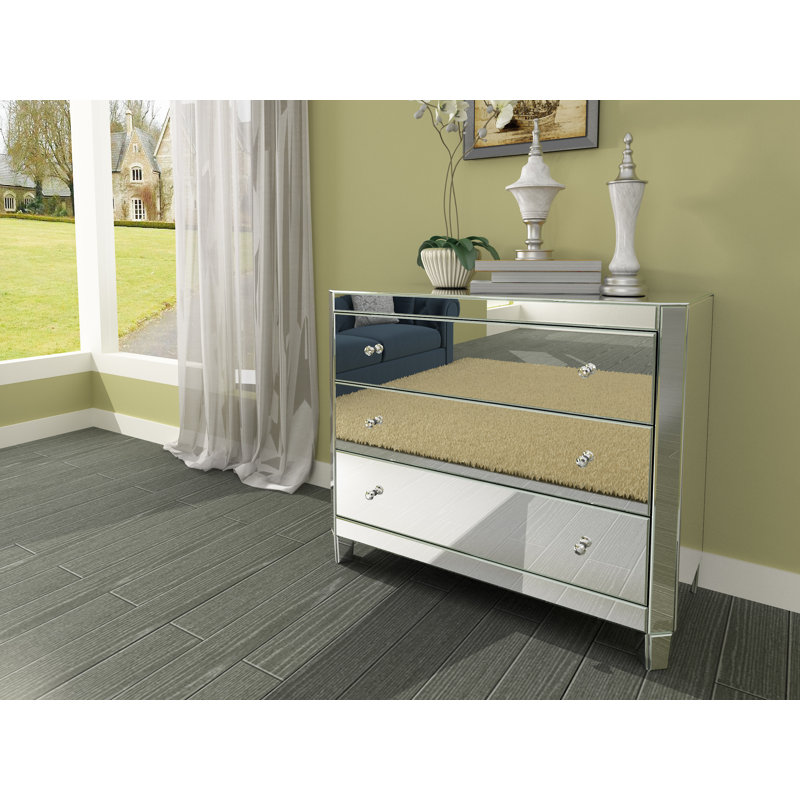 Gere 3 Table Mirrored End Table 