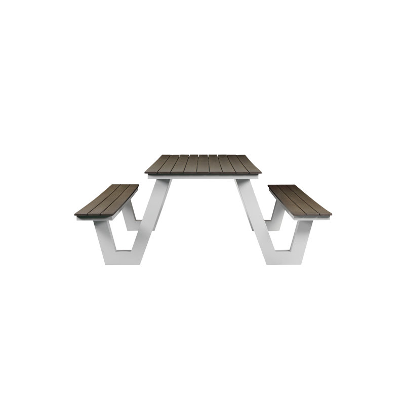 Lukas Outdoor Picnic Table, Gray