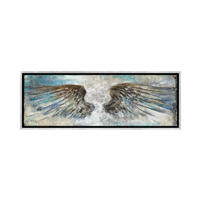 "Wings" par Patricia Pinto, reproduction d’art, Toile avec cadre argenté, H 16 po x l 48 po x 1,5 po