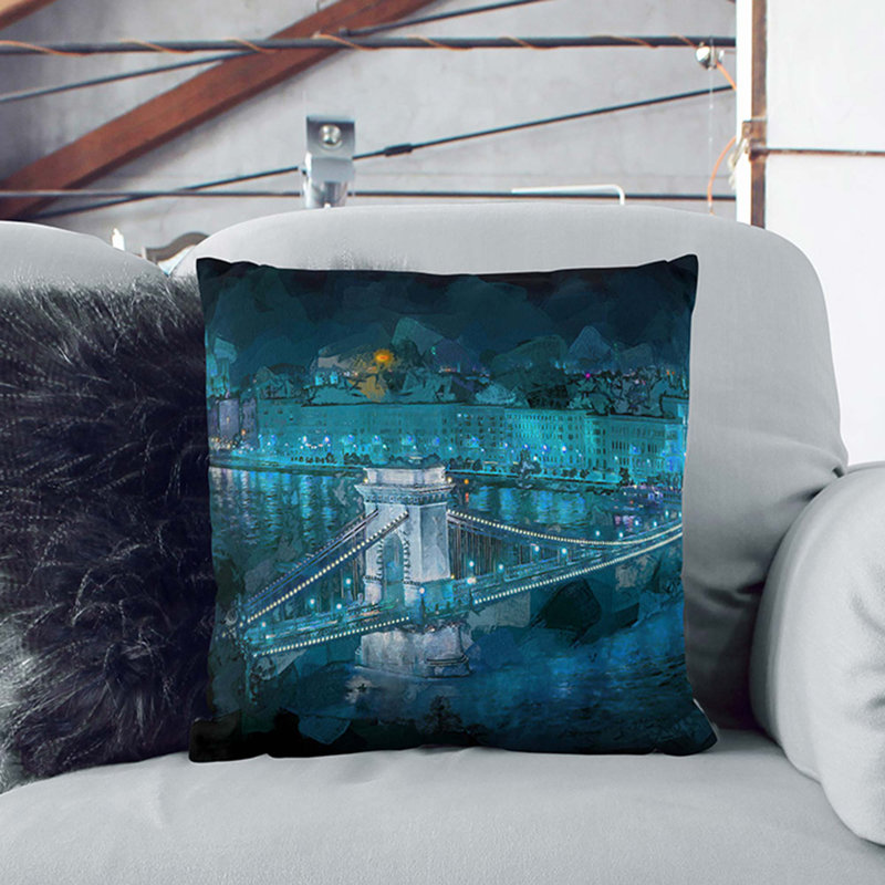 Square Throw Cushion, 40cm H x 40cm W x 15cm D