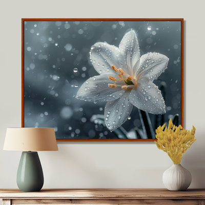Fleurs blanches enneigées dans la brise hivernale - Décoration murale Snowdrops