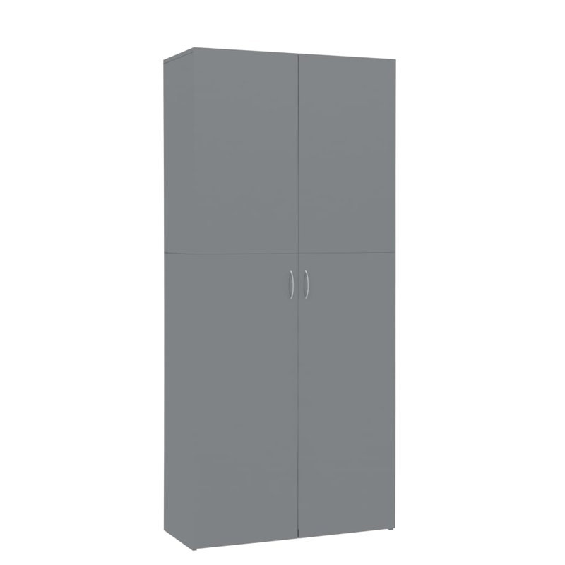 Armoire de rangement pour chaussures 24 paires, Gris à haute brillance