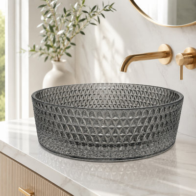 Scotch 16" Tempered Glass Circular Vessel Bathroom Sink - Timeless Collection