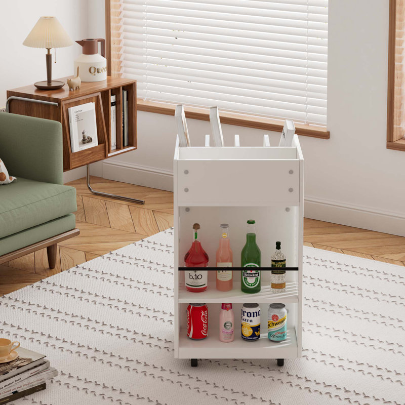 4 Tier Kitchen Island Cart With Spice Rack & Locking Casters, Simple Design Mobile Kitchen Storage Islands For Kitchen Living Room