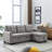 77 Inch Reversible Sectional Storage Sleeper Sofa Bed-55910021