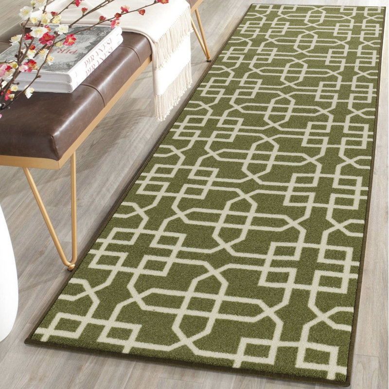 Husnein Geometric Area Rug, Runner 80 x 300 cm