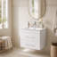 Ensemble de meuble-lavabo mural 24 po avec lavabo intégré en céramique, blanc